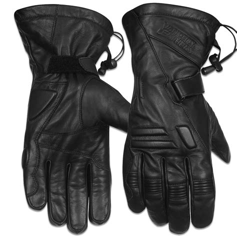 Vance Leathers 'Impulse' Waterproof Black Leather Motorcycle Gloves